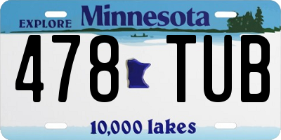 MN license plate 478TUB