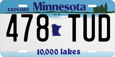MN license plate 478TUD