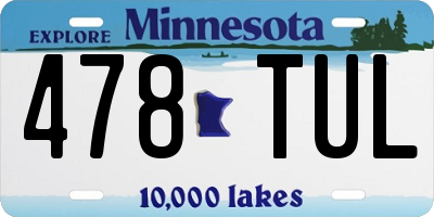 MN license plate 478TUL