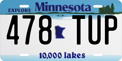 MN license plate 478TUP