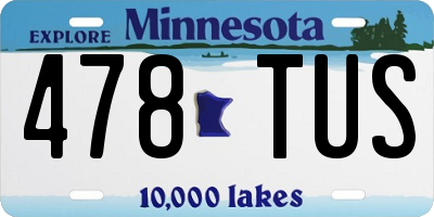 MN license plate 478TUS