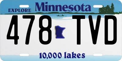 MN license plate 478TVD