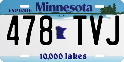 MN license plate 478TVJ