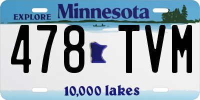 MN license plate 478TVM