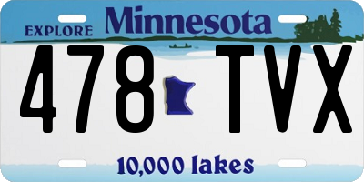 MN license plate 478TVX