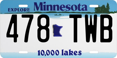 MN license plate 478TWB