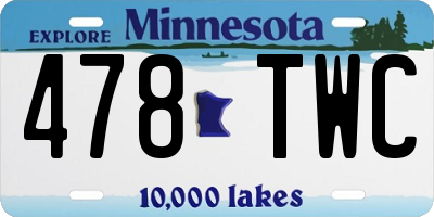 MN license plate 478TWC