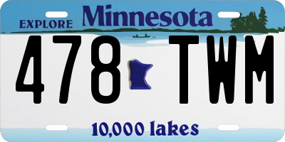 MN license plate 478TWM