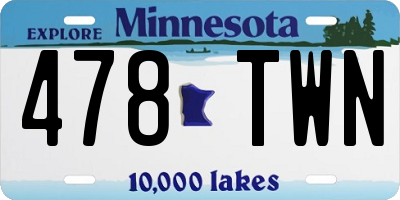 MN license plate 478TWN