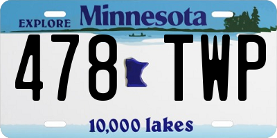 MN license plate 478TWP