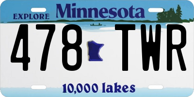 MN license plate 478TWR