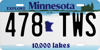 MN license plate 478TWS