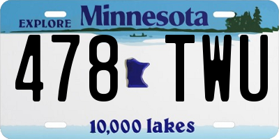 MN license plate 478TWU