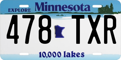 MN license plate 478TXR