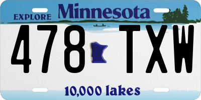 MN license plate 478TXW