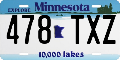 MN license plate 478TXZ