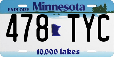 MN license plate 478TYC