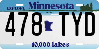 MN license plate 478TYD