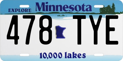 MN license plate 478TYE