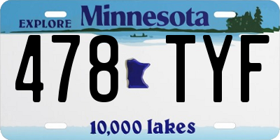 MN license plate 478TYF