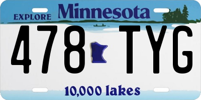 MN license plate 478TYG