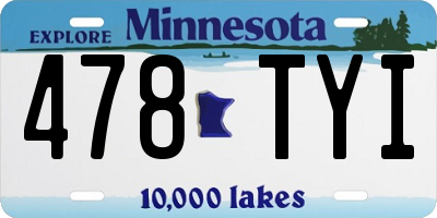 MN license plate 478TYI