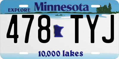 MN license plate 478TYJ