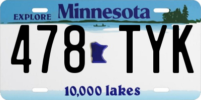MN license plate 478TYK