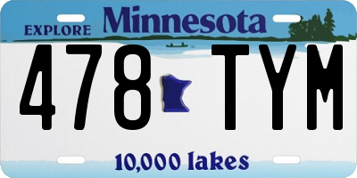 MN license plate 478TYM