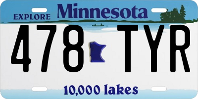 MN license plate 478TYR