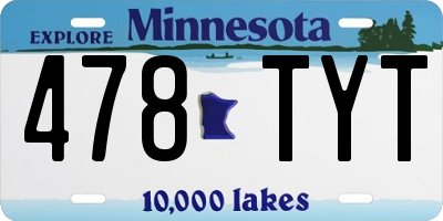 MN license plate 478TYT