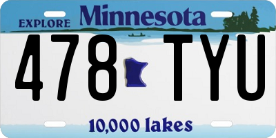 MN license plate 478TYU