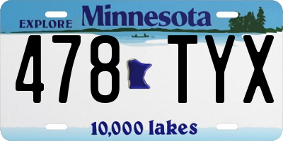 MN license plate 478TYX