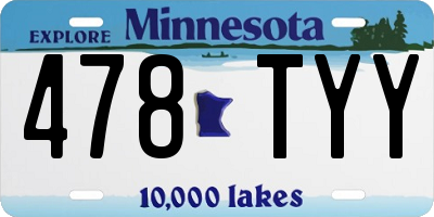 MN license plate 478TYY