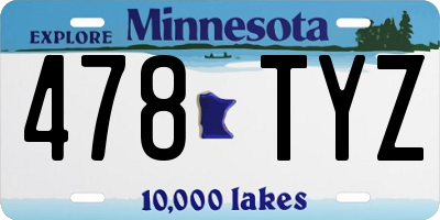 MN license plate 478TYZ