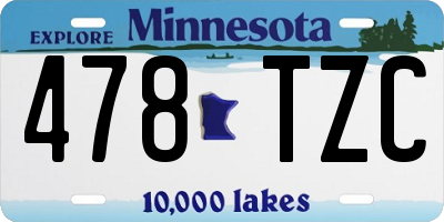 MN license plate 478TZC