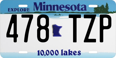 MN license plate 478TZP