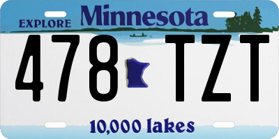 MN license plate 478TZT
