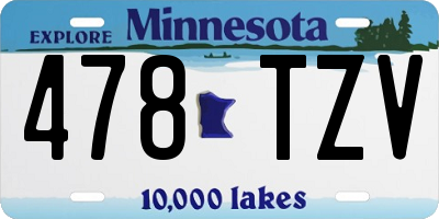 MN license plate 478TZV