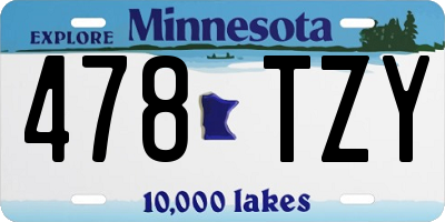 MN license plate 478TZY