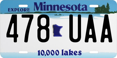 MN license plate 478UAA