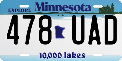 MN license plate 478UAD