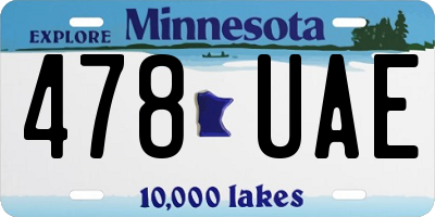 MN license plate 478UAE