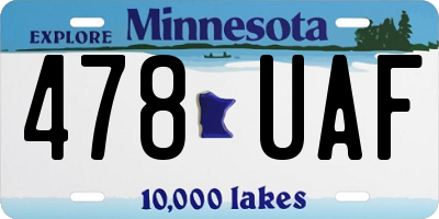 MN license plate 478UAF