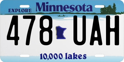 MN license plate 478UAH