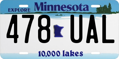 MN license plate 478UAL