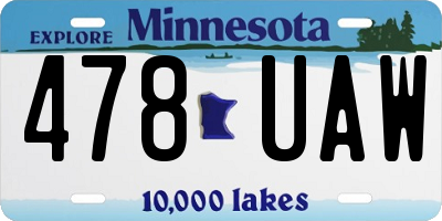 MN license plate 478UAW