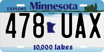 MN license plate 478UAX