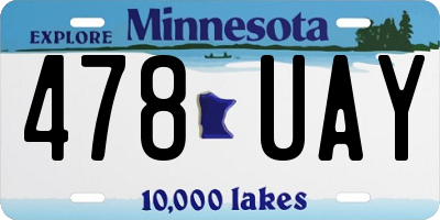 MN license plate 478UAY