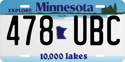 MN license plate 478UBC